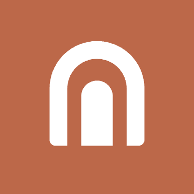 Patio avatar, mono white mark on terracotta